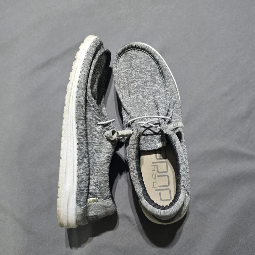 Hey Dude Wally Stretch Loafers Mens Size 13 Grey Heathered Lightweight Slip On